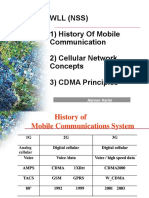 WLL (NSS) 1) History of Mobile Communication 2) Cellular Network Concepts 3) CDMA Principles