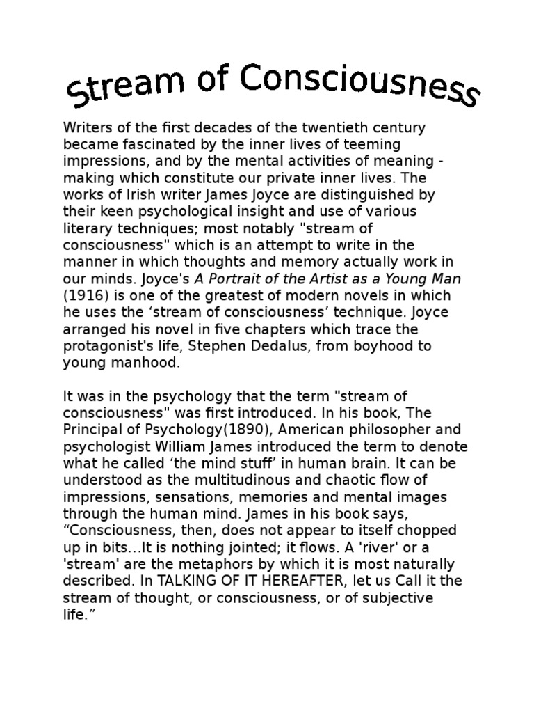 Stream of Consciousness in Joyce's Novel | PDF | A Portrait Of The ...