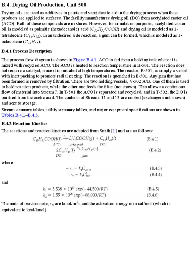 Design of Drying Oil Project | PDF | Chemical Reactor | Chemical Kinetics