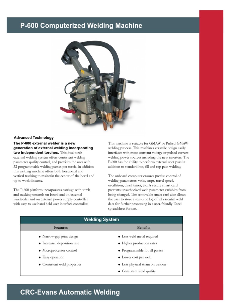 Crcp600 Welding Machine Spec. Brochure 2 Welding Power Supply