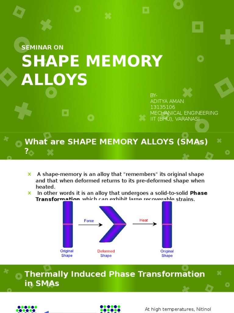 Shape Memory Alloys: Seminar On | PDF