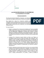 La Educación Sexual es un Derecho y la Solidaridad es un deber