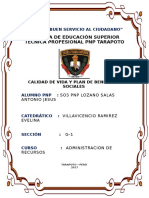 SO3 PNP Lozano Salas Antonio Jesus - Trabajo N°1 de Administracion de Recursos - Calidad de Vida y Benficios Sociles