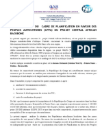 Resume Executif Du Cadre de Planification en Faveur Des Peuples Autochtones (Cppa) Du Projet Central African Backbone