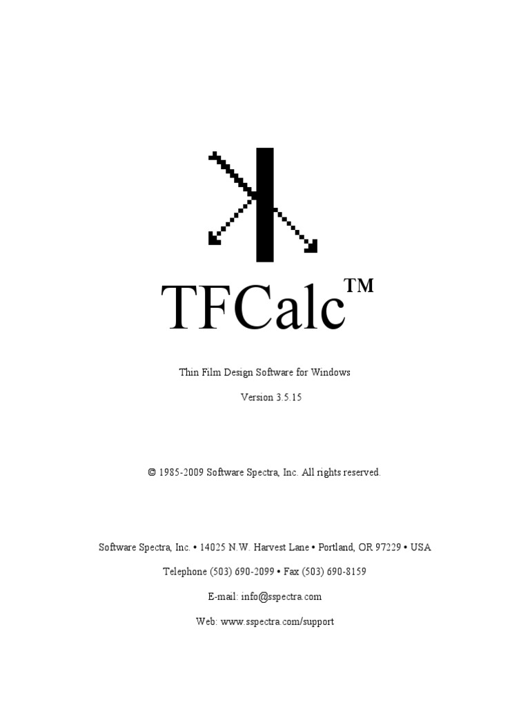 TFCalc Manualk | PDF | Button (Computing) | Dispersion (Optics)