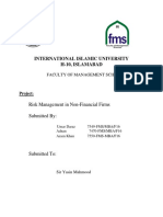 International Islamic University H-10, Islamabad: Risk Management in Non-Financial Firms Submitted by