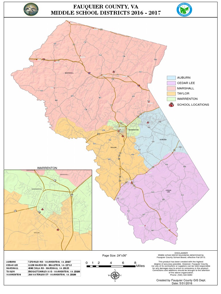 Fauquier County Gis Map Fauquier County Middle School Districts 2016-17 | Pdf | Naval Aviation
