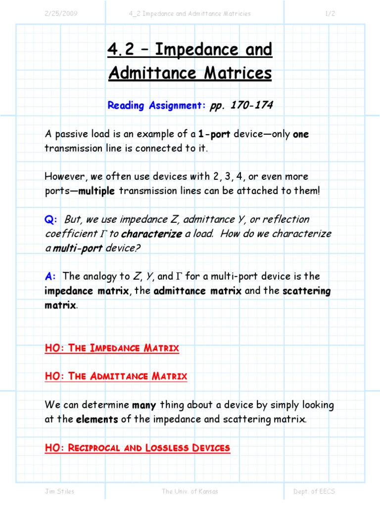 Multi-Port Device Matrices | PDF