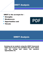 SWOT Analysis: SWOT Is The Acronym For - Strengths Weaknesses Opportunities and Threats