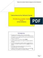 Telecommunication Network Design - Introduction to Cellular System Design