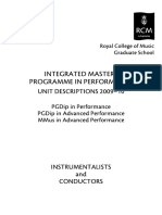 Integrated Masters Programme in Performance - 1