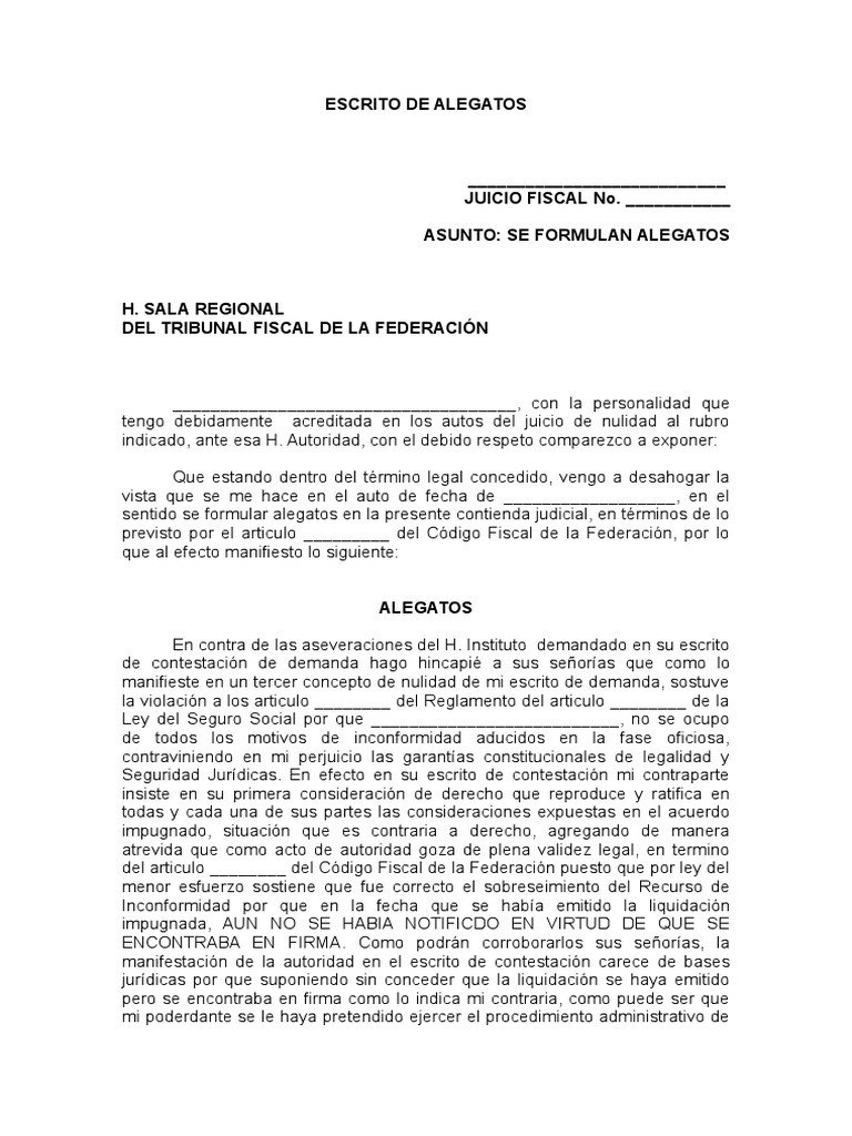 Escrito de Alegato1 | PDF | Liquidación | Demanda judicial