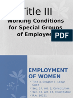 Working Conditions For Special Group of Employees