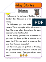 Holiday Stories Comprehension Halloween