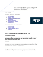 Job Options: B.Sc. (Food Science, Nutrition & Dietetics) - Uon