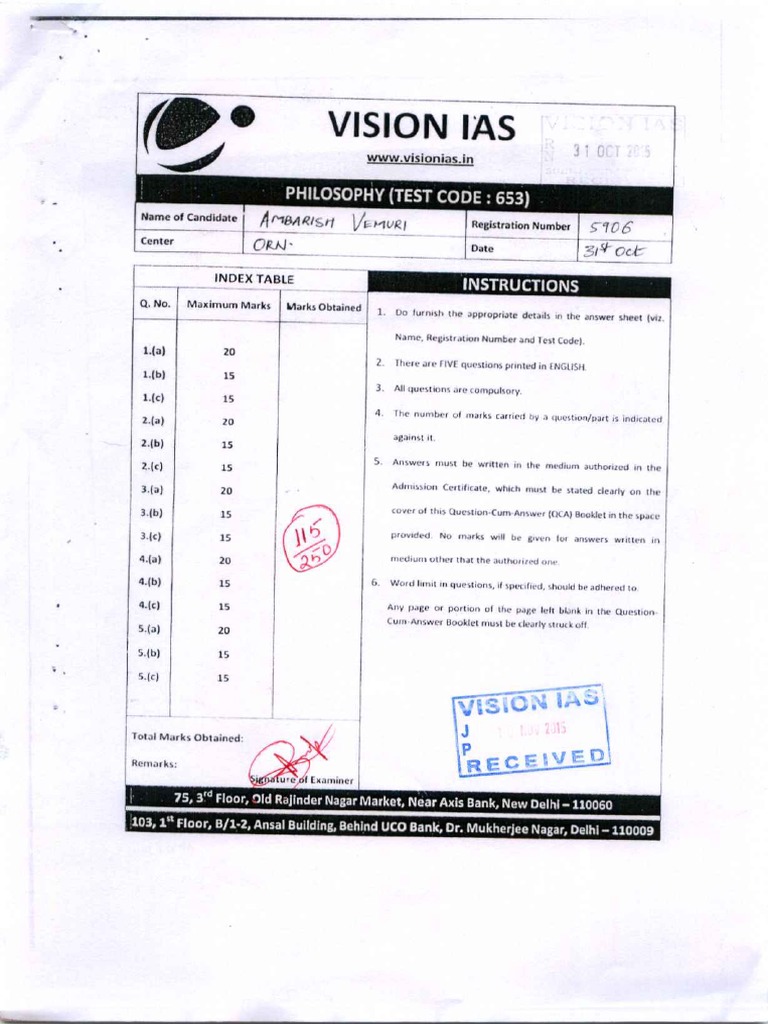 Paper 2 Checked Answer Script | PDF