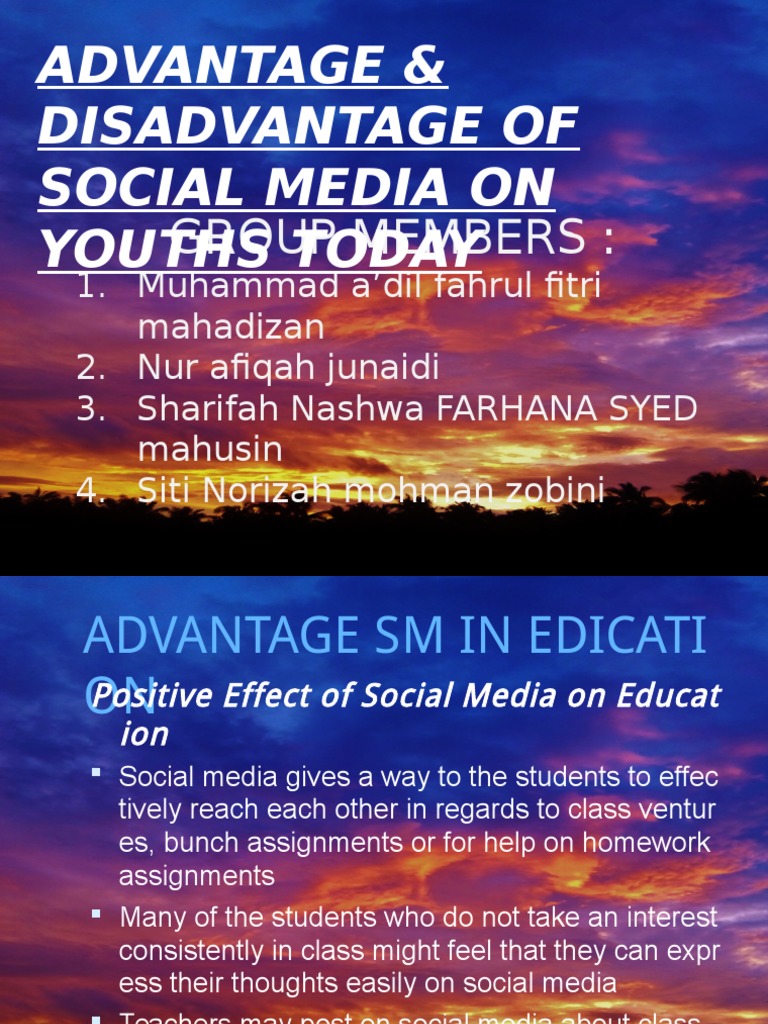 Advantage and Disadvantage Social Media On Youth PDF