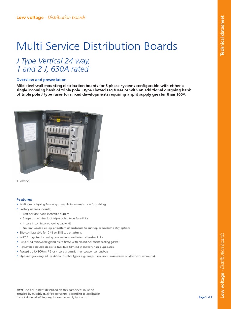 MSDB J Type Vertical 24 Way Data Sheet | PDF | Fuse (Electrical ...