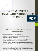Fundamentele Evaluării Psihologice Clinice - Curs Master