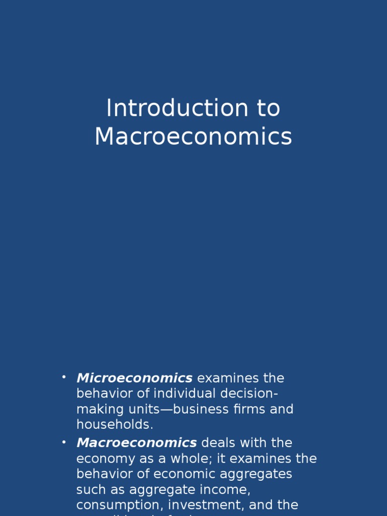 Introduction To Macroeconomics PDF Macroeconomics Inflation