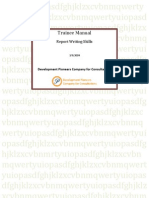 Trainee Manual: Report Writing Skills