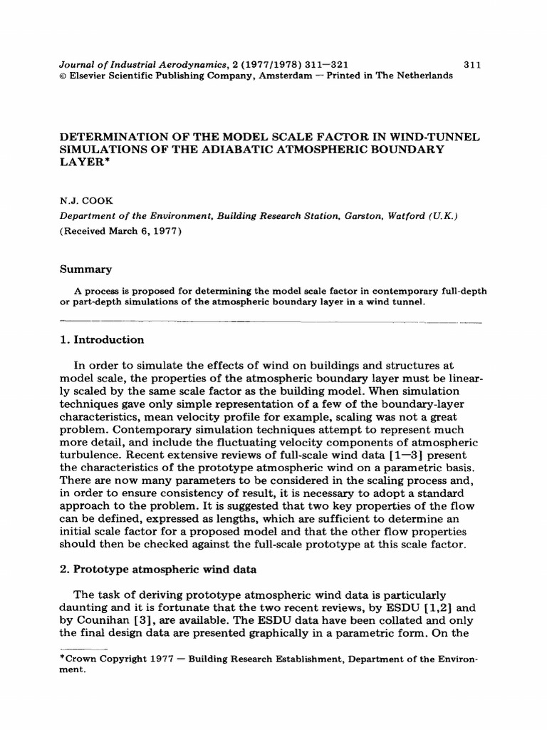 1977 Cook - Determination of The Model Scale | PDF | Boundary Layer ...