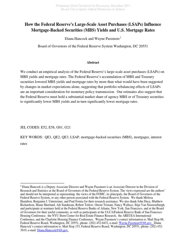 Hancock Pass More Download Free PDF Mortgage Backed Security