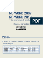 MS Word 2007-2010 7-Umetanje Tablice Jednadzbe