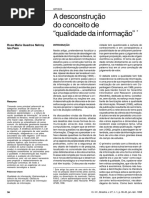 A Desconstrução Do Conceito de Qualidade Da Informação