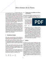 Equilibrio térmico de la Tierra: balance radiativo, albedo y efecto invernadero