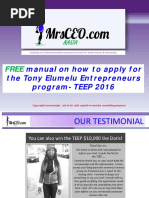 Tony Elumelu Teep Application 2016 Free Guide