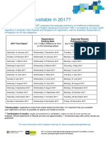 OET Test Dates 2017 Factsheet
