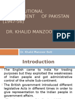 Constitutional Development of Pakistan (1947-56) Dr. Khalid Manzoor Butt