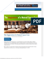 The Suppression of a Natural Cancer Cure