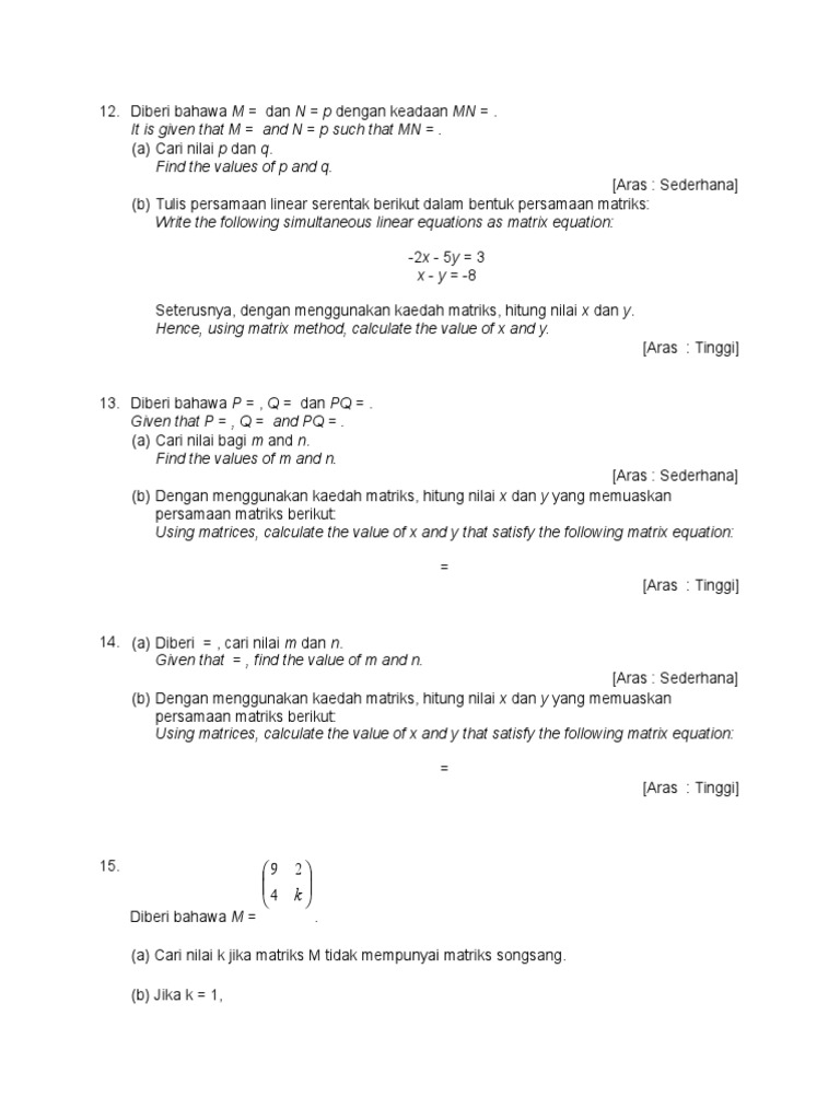 Latihan Matriks