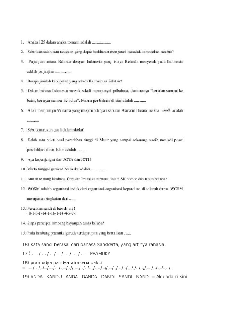 Soal Aster Lebih Dari 150 Soal