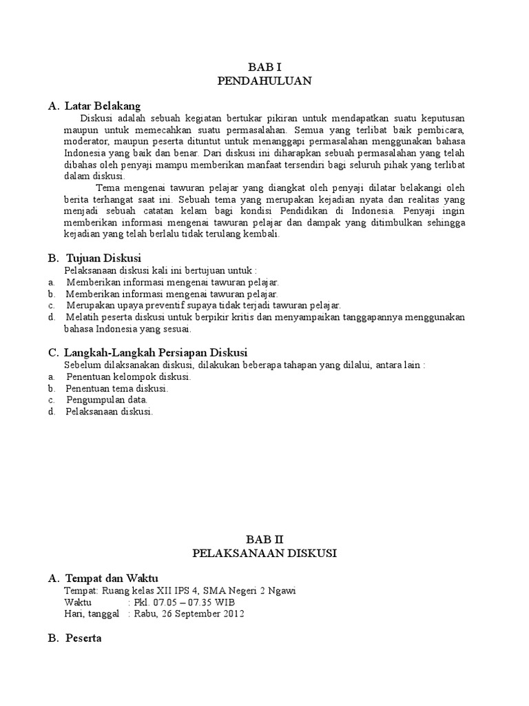 Contoh Laporan Bahasa Indonesia Contoh Resource
