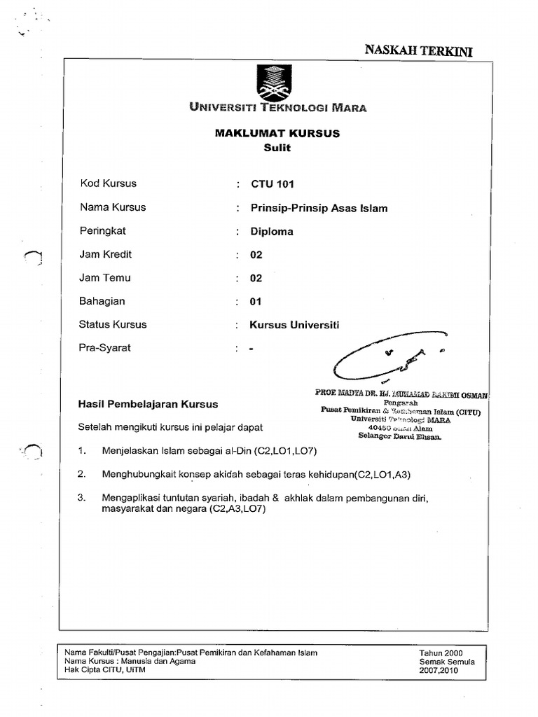 2 Course Syllabus Ctu101 Pdf