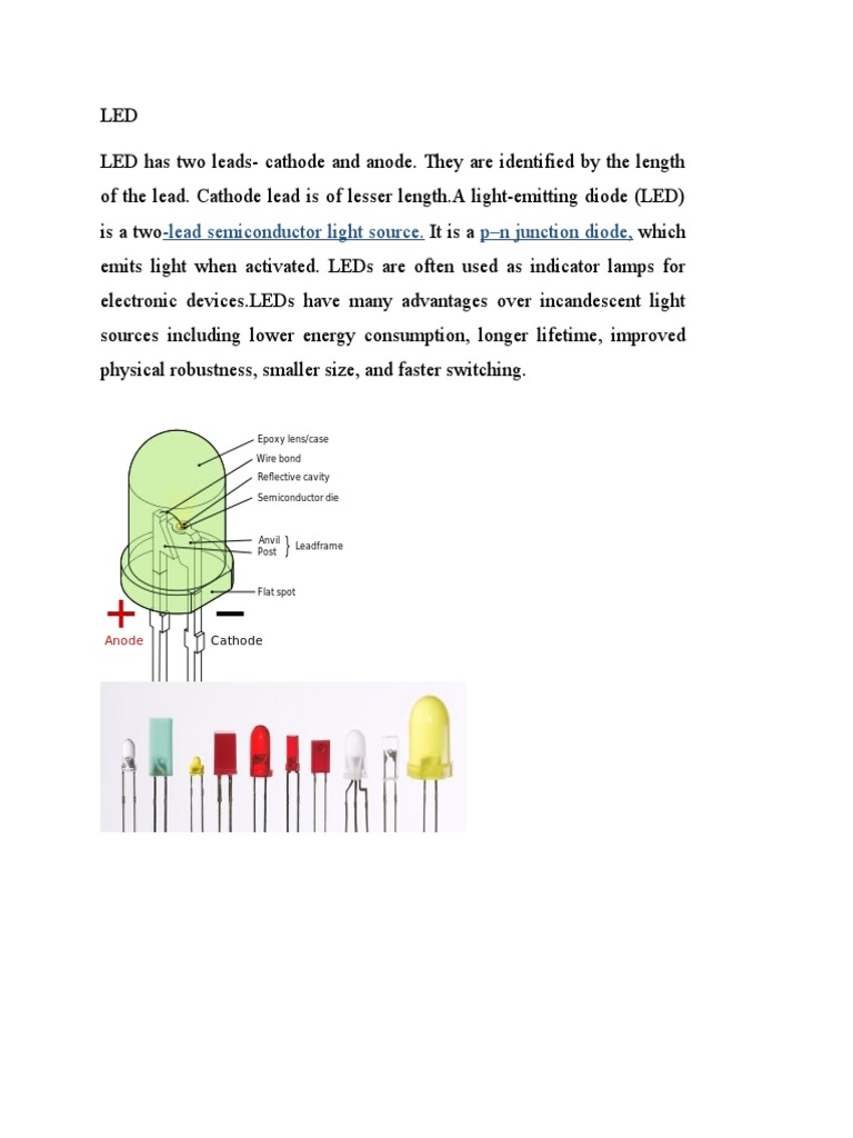Lead Semiconductor Light Source. P - N Junction Diode | PDF