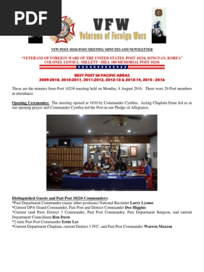 2016-08 Meeting Minutes - August 2016