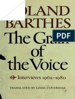 Roland Barthes The Grain of The Voice Interviews 1962 1980