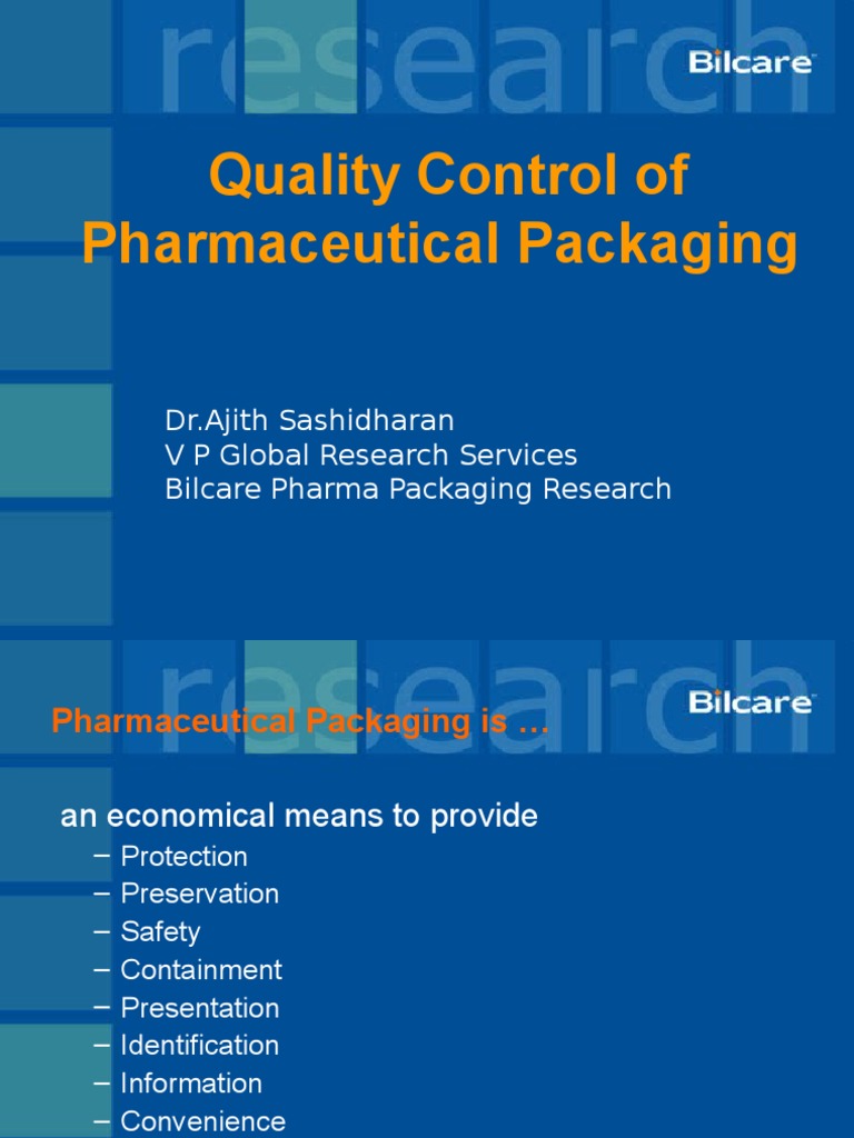 Quality Control in Pharma Packaging | PDF | Production And ...