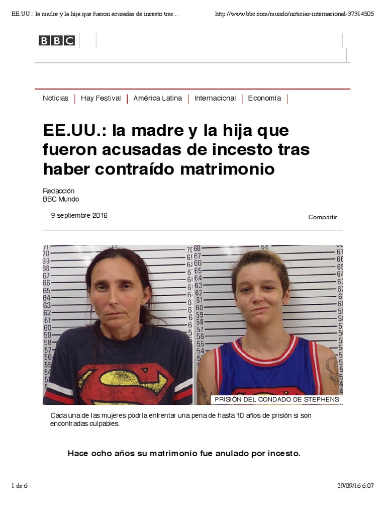 EEUU Madre y La Hija Incesto | PDF | Incesto | Matrimonio