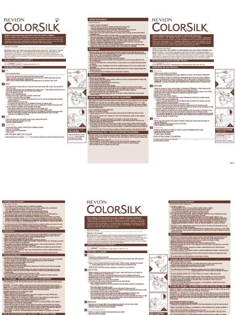 Revlon Color Silk | PDF | Allergy | Human Appearance