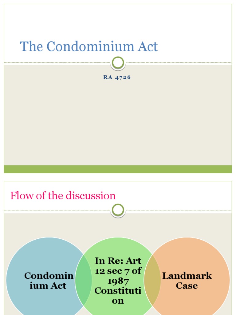 The Condominium Act Condominium Ownership