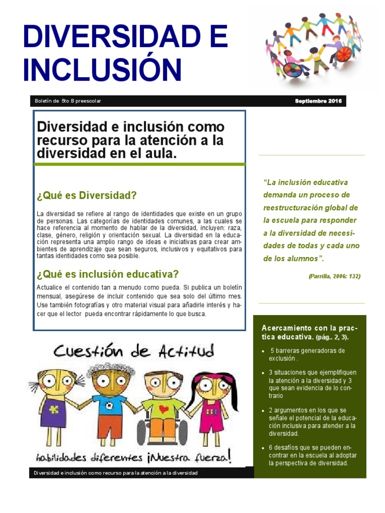 Inclusión y Diversidad en Educación | PDF | Jardín de infancia ...