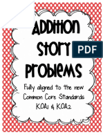 Addition Story Problems: Fully Aligned To The New Common Core Standards K.OA.1 & K.OA.2