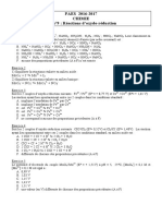 ED 9 Chimie PAES 2016-2017 Oxydo-Réduction PDF