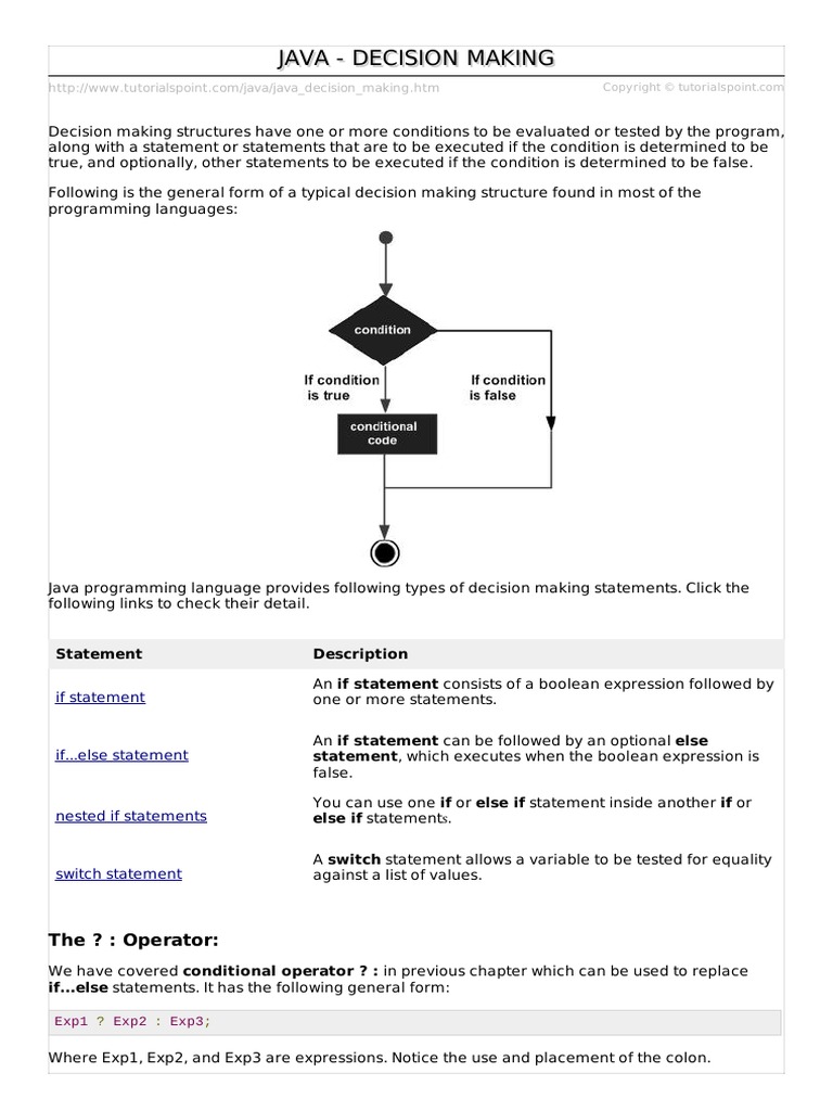 Java Decision Making 11 | PDF