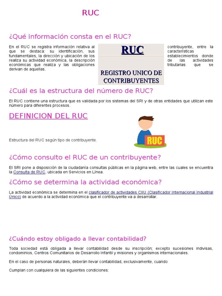 Definición y Estructura del RUC | PDF | Impuesto sobre la renta ...